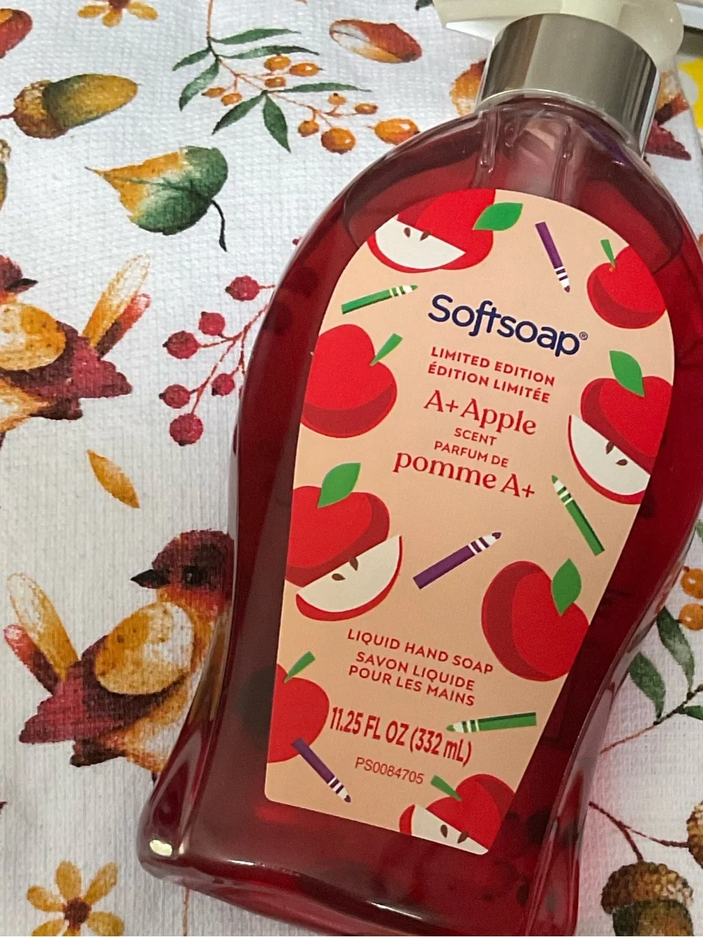 Fall Guest Bath or Kitchen Bundle - Autumn Bird Towels & Apple Hand Soap